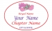 White Oval name Badge Artwork 56 Pink